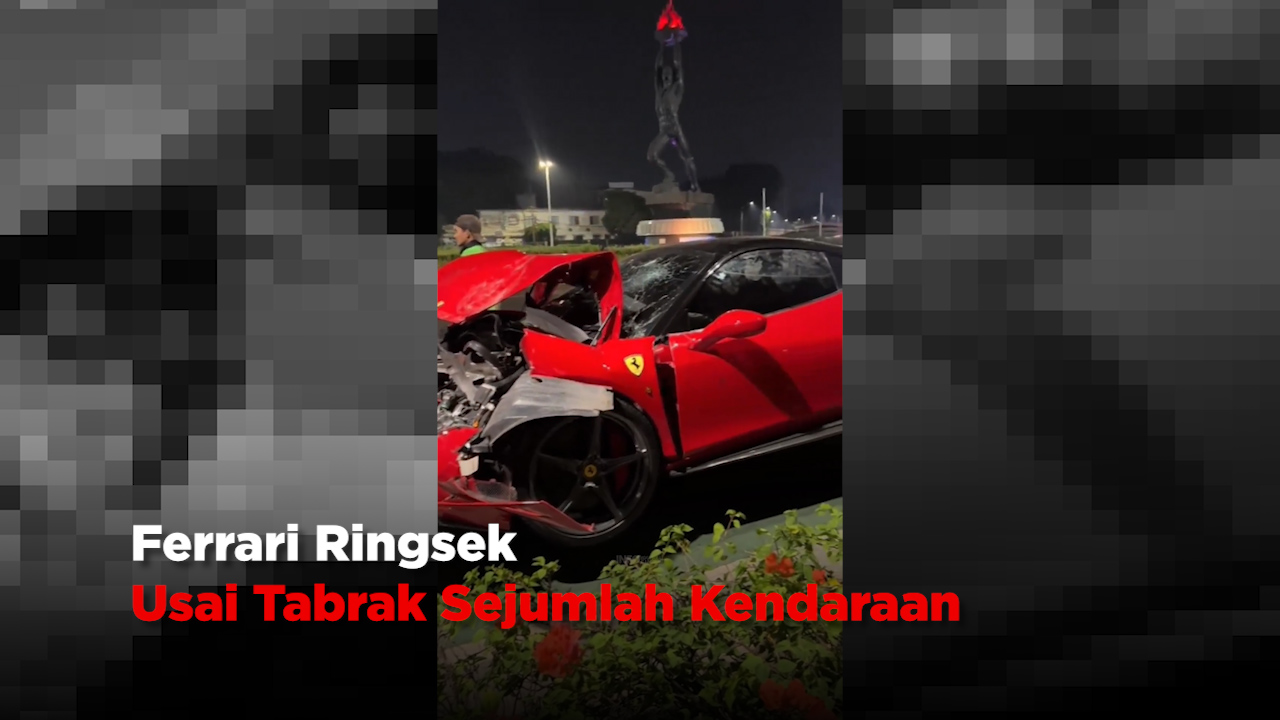 Ferrari Ringsek Usai Tabrak Sejumlah Kendaraan Di Jalan Sudirman Ipol Id