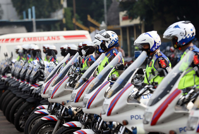 Ilustasi Polda Metro Jaya gelar pasukan persiapan Operasi Ketupat 2024. Foto: Ist