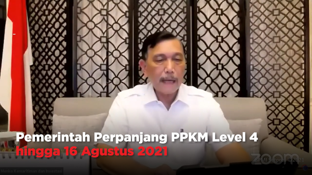 Pemerintah Perpanjang PPKM Level 4 hingga 16 Agustus 2021