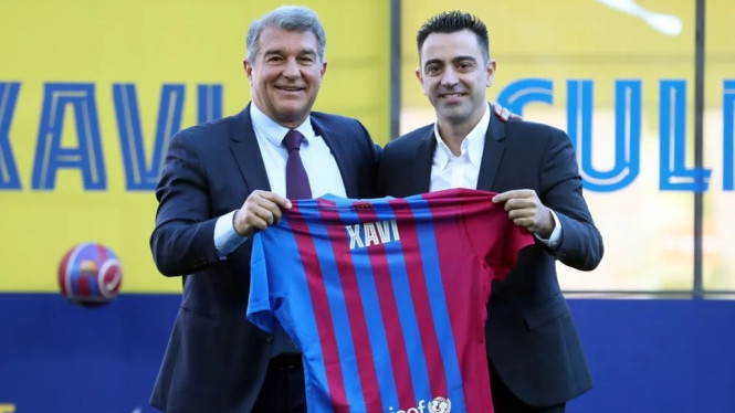 Xavi Hernandez saat ditunjuk sebagai pelatih Barcelona. Foto/instagram
