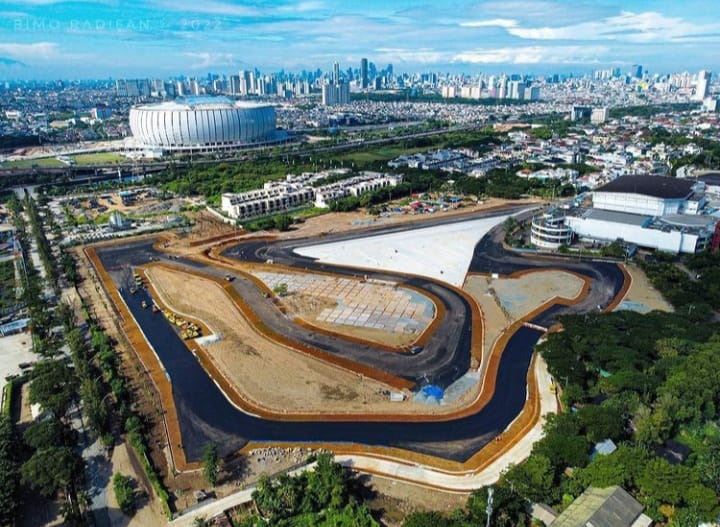 Sirkuit Formula E Jakarta di Ancol, Jakarta Utara. Foto: Instagram @jakartaeprixofficial