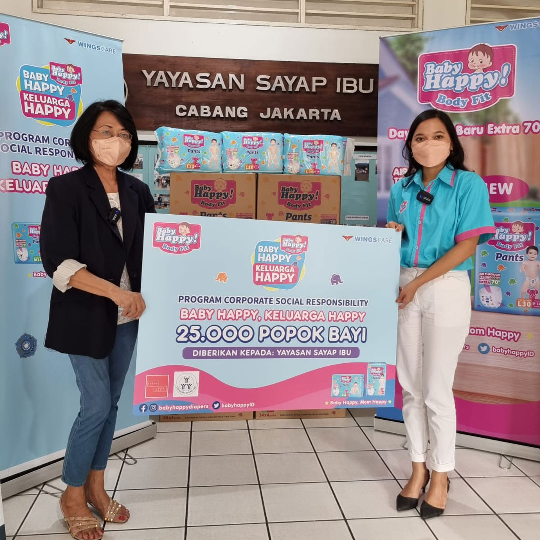 Yayasan Sayap Ibu Cabang Jakarta menerima 25.000 produk bantuan Baby Happy untuk anak-anak yang membutuhkan. (ist.)