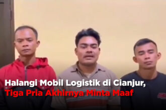 Halangi Mobil Logistik di Cianjur, Tiga Pria Akhirnya Minta Maaf