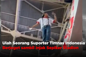 Ulah Seorang Suporter Timnas Indonesia, Berjoget sambil Injak Sepiker Stadion