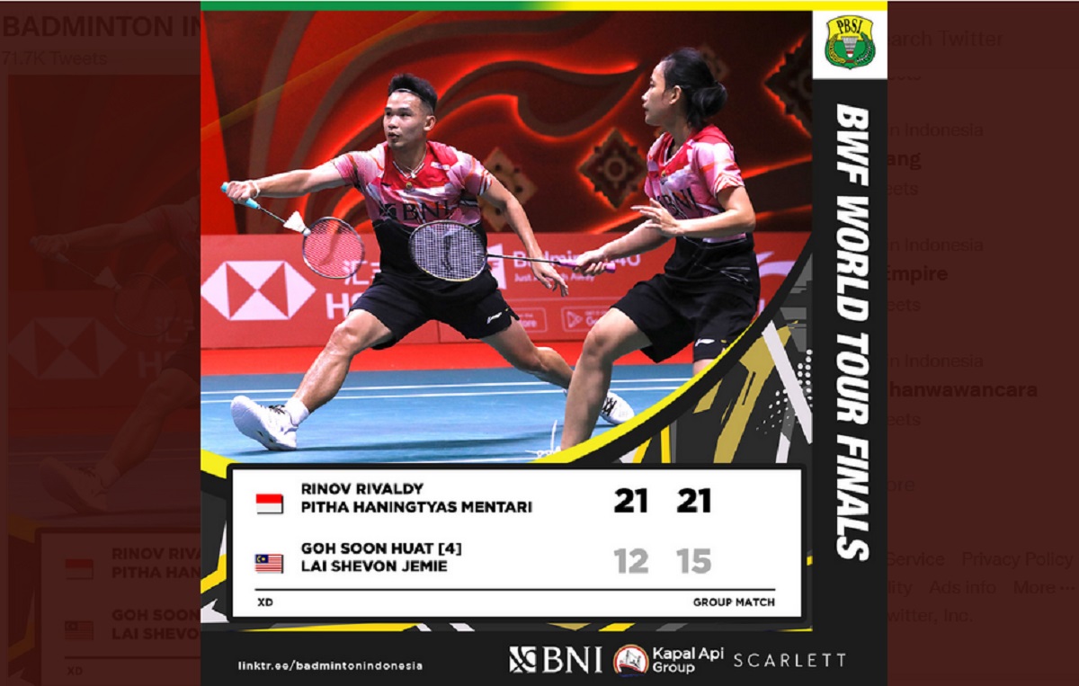 Hasil Bwf World Tour Finals Rinov Pitha Gasak Wakil Malaysia Goh