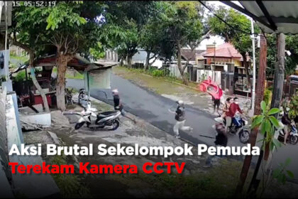 Aksi Brutal Sekelompok Pemuda Terekam Kamera CCTV