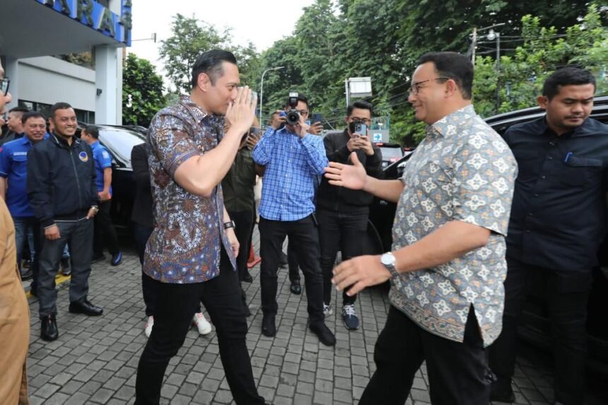 Anies Baswedan menemui AHY di kantor DPP Partai Demokrat. Foto: dok Demokrat