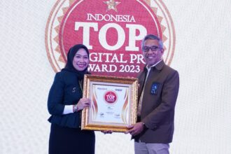 Pegadaian membawa pulang penghargaan atas prestasi dalam membangun digital public relations pada perhelatan Indonesia Top Digital PR Award 2023 yang diselenggarakan oleh Tras n Co dan Infobrand di The Sultan Hotel & Residence Jakarta, Selasa (28/02).