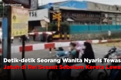 Detik-detik Seorang Wanita Nyaris Tewas, Jatuh di Rel Sesaat Sebelum Kereta Lewat