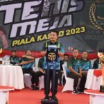 Kepala Staf Angkatan Darat (Kasad) Jenderal Dudung Abdurachman saat membuka secara resmi Kejuaraan Tenis Meja Piala Kasad 2023 di GOR Nanggala, Cijantung, Jakarta, Jumat (17/3). Foto: Dinas Penerangan Angkatan Darat (Dispenad).