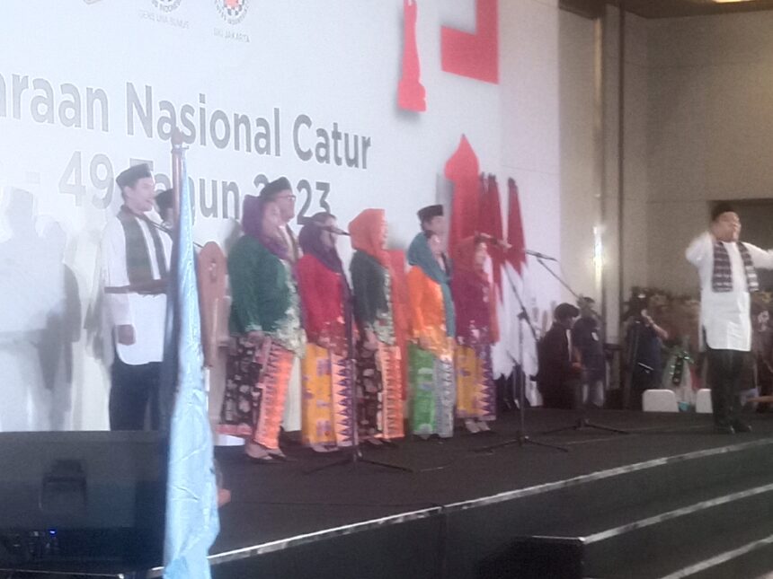 Suasana Pembukaan Kejuaraan Nasional (Kejurnas) catur ke-49 tahun 2023 di Jakarta International Expo Kemayoran, Jakarta. Foto/istimewa