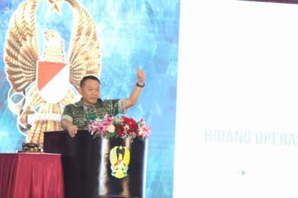 Kepala Staf Angkatan Darat (Kasad), Jenderal TNI Dudung Abdurachman saat membuka Apel Komandan Satuan (AKS) Tahun 2023, di Akademi Militer (Akmil), Magelang, Kamis (9/3). Foto: Dinas Penerangan Angkatan Darat (Dispenad)