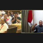 Menteri Pemuda dan Olahraga Republik Indonesia (Menpora RI) Zainudin Amali memberi arahan secara virtual pada Rapat Kerja Nasional (Rakernas) KONI Pusat, dari Bandara Internasional Ngurah Rai, Bali, Senin (13/3) pagi.(foto:egan/kemenpora.go.id)