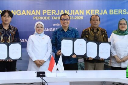 Menteri Ketenagakerjaan Ida Fauziyah mengapresiasi pelaksanaan penandatanganan Perjanjian Kerja Bersama (PKB) PT Angkasa Pura I. Foto: Pelindo