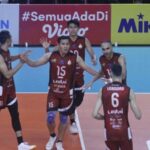 Selebrasi Para Pemain Jakarta Allo Bank. Foto/Proliga