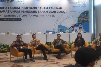 WOM Finance memggelar Rapat Umum Pemegang Saham Tahunan (RUPST) dan Rapat Umum Pemegang Saham Luar Biasa (RUPSLB), di Jakarta, Kamis (30/3). Foto: Ahmad/IPOL.ID