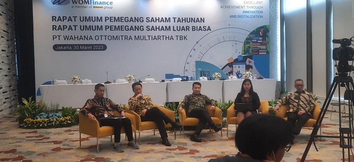 WOM Finance memggelar Rapat Umum Pemegang Saham Tahunan (RUPST) dan Rapat Umum Pemegang Saham Luar Biasa (RUPSLB), di Jakarta, Kamis (30/3). Foto: Ahmad/IPOL.ID