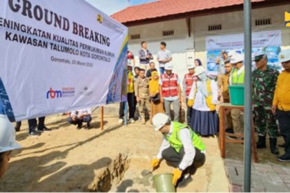 Kementerian PUPR mulai melakukan penataan kawasan Talumolo di Kota Gorontalo. Foto: Kementerian PUPR.