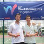 Petenis Indonesia, Justin Barki berhasil memboyong gelar juara ganda turnamen ITF M15 di Pusat Tenis Kallang, Singapura, Sabtu (8/4).