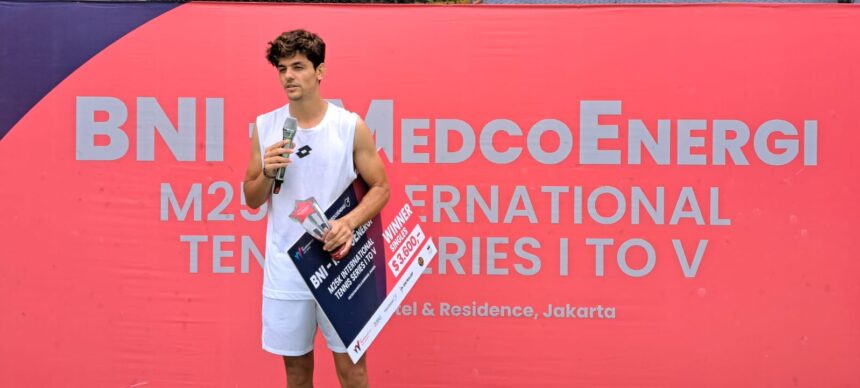 Petenis asal Turki Yanki Erel akhirnya sukses mengantongi titel juara tunggal putra, pada ajang kejuaraan BNI-MedcoEnergi International Tennis M25K Seri III.