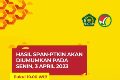 Hasil Seleksi Prestasi Akademik Nasional Perguruan Tinggi Keagamaan Islam Negeri (SPAN-PTKIN), diumumkan serentak pada 3 April 2023, pukul 10.00 WIB. Foto: Kemenag