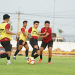 Suasana latihan Timnas Indonesia U-22 diThe Dream Visakha Training Camp, Phnom Penh, Rabu (26/4) sore waktu setempat. (PSSI)