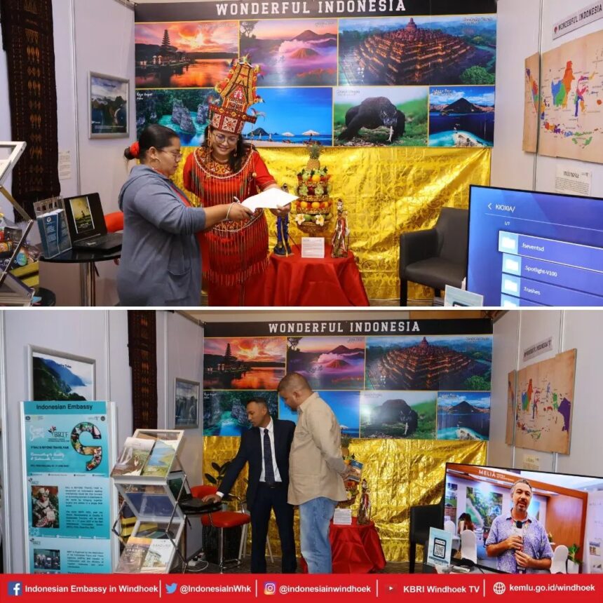Suasana Namibia Tourism Expo (NTE). Indonesia memperkenalkan destinasi wisata unggulan.