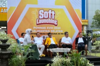 POMNAS 2023 di Kalimantan Selatan diharapkan memberi imbas positif bidang ekonomi dan pariwisata. Acara Soft Launching POMNAS 2023 digelar di Halaman Rektorat ULM, Selasa (30/5).