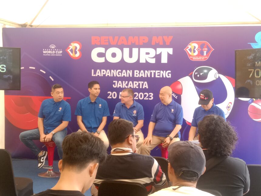 Jumpa Pers LOC FIBA World Cup 2023 Luncurkan Revamp My Court di Lapangan Banteng. Foto/ist