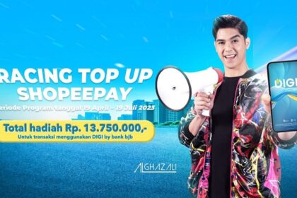 bank bjb menyediakan total hadiah Rp13.750.000 untuk 10 orang pemenang yang memiliki frekuensi top-up ShopeePay tertinggi melalui DIGI by bank bjb.