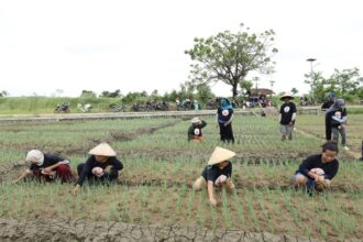 GMC Jawa Barat memberikan pendampingan, edukasi dan berbagi informasi serta wawasan untuk memajukan petani bawah merah di Desa Tawangsari, Kabupaten Cirebon, Kamis (11/5). Foto: GMC