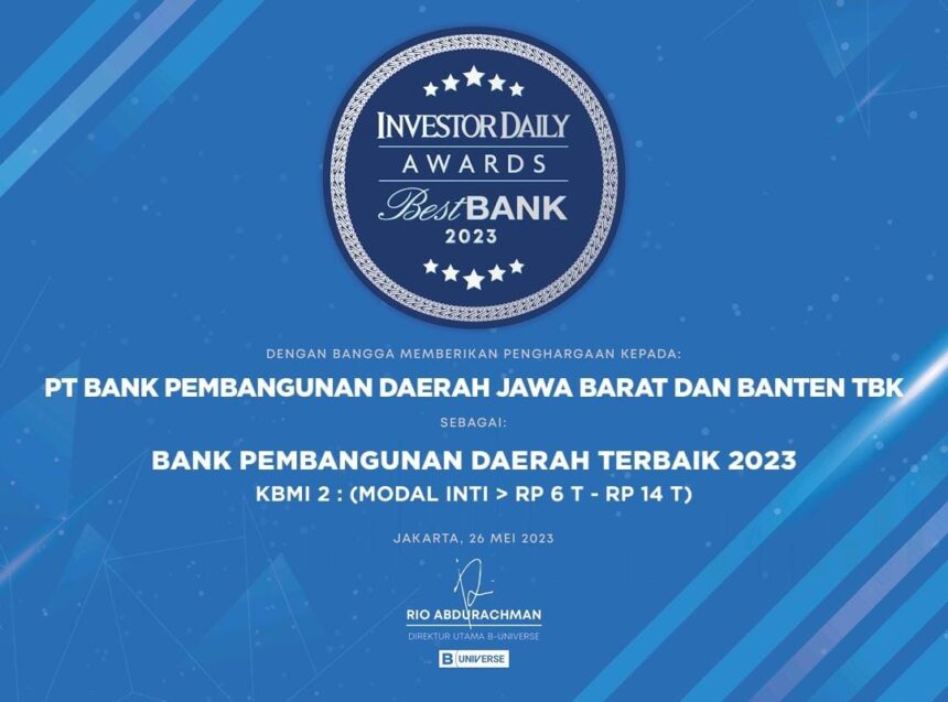Bank BJB raih penghargaan bank performa terbaik.