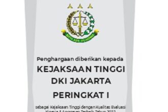 Kejaksaan Tinggi (Kejati) DKI Jakarta meraih peringkat pertama dalam kategori Kejaksaan Tinggi dengan Kualitas Evaluasi Kinerja & Anggaran Terbaik Tahun 2022. Foto: Seksi Penkum Kejati DKI Jakarta.