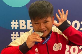 Atlet tenis meja Special Olympics Indonesia Muhammmad Zidan Arafat berhasil menyumbangkan medali perak di ajang Special Olympics World Games 2023 Berlin. Petenis meja asal Malang, Jawa Timur tersebut puas mendapat medali perak setelah dua kali menang dan sekali kalah dalam babak final tunggal putra. Foto: Kemenpora