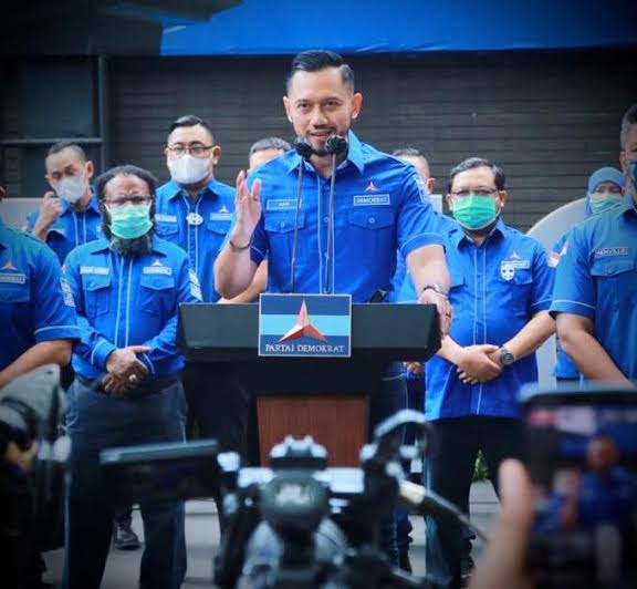 Ketua umum PD, Agus Harimurti Yudhoyono masuk radar bacapres Ganjar.(foto dok Demokrat)