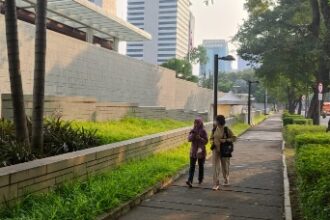 Suasana trotoar kedutaan besar AS, di kawasan Jakarta Pusat. (Foto PPID)