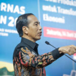 Presiden Republik Indonesia (RI), Joko Widodo (Jokowi) saat Rapat Koordinasi Nasional Pengawasan Intern (Rakornas Wasin) Tahun 2023, Kawal Produktivitas untuk Transformasi Ekonomi di kantor Badan Pengawasan Keuangan dan Pembangunan (BPKP), Rabu (14/6). Foto: BPKP