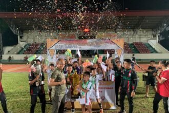 SSB Aldions Bekasi Juara Pertama Kejuaraan Sepakbola Nasional Piala Bergilir Ketua Umum KONI Pusat ke IV 2023. Foto/ist