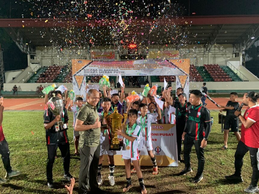 SSB Aldions Bekasi Juara Pertama Kejuaraan Sepakbola Nasional Piala Bergilir Ketua Umum KONI Pusat ke IV 2023. Foto/ist