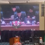 Ketua DPRD DKI Jakarta, Prasetio Edi Marsudi saat memimpin sidang paripurna istimewa HUT DKI 496, Kamis (22/6). (Foto sofian/ipol.id)