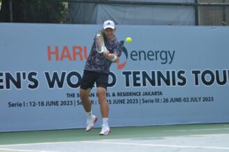 Petenis asal Jepang, Sora Fukuda (25) menjuarai nomor tunggal seri keduaHarum Energy Mens World Tennis Tour 2023, Minggu (26/6).