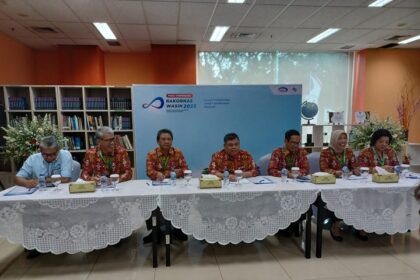 Kepala Badan Pengawasan Keuangan dan Pembangunan (BPKP) Muhammad Yusuf Ateh (tengah) dan para pejabat terkait saat Rakornas Pengawasan Intern 2023 di kantor BPKP, Jakarta Timur, Kamis (15/6). Foto: Joesvicar Iqbal/ipol.id