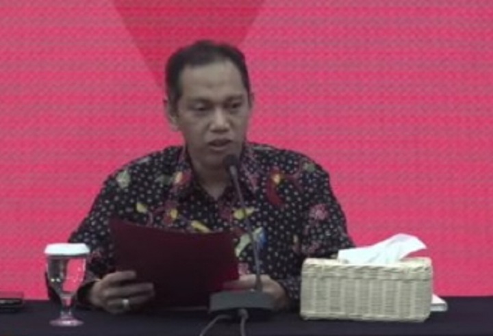 Wakil Ketua KPK, Nurul Ghufron dalam jumpa pers di Gedung Merah Putih, Jakarta, Rabu (21/6) malam. Live streaming YT KPK