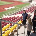 etua Umum PSSI Erick Thohir saat meninjau Stadion Manahan, Solo, Jateng,