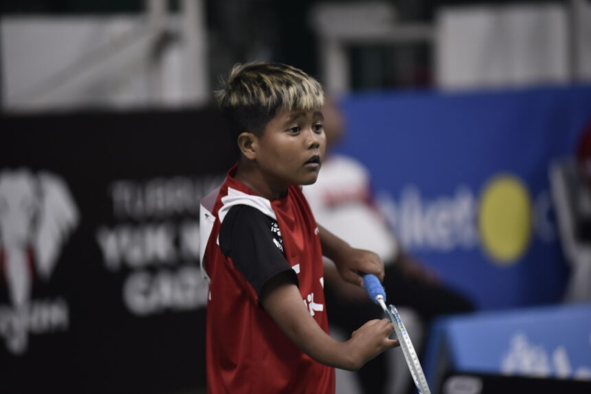 Kenji Satria Pamungkas, peserta U-13 asal Sragen, Jawa Tengah kembali mencoba peruntungan di Audisi Umum PB Djarum. Foto/Megapro