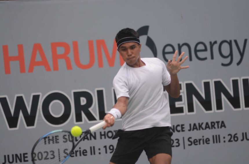 Andalan Indonesia, Muhammad Rifqi "Tole" Fitriadi (24) mencapai partai puncak pekan ketiga Harum Energy Mens World Tennis Tour 2023.