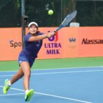 Petenis tuan rumah, Mishcka Sinclaire Goenadi (14) dan M Akmal Junain (16) membuat kejutan di babak kedua Soul Parking ITF World Tennis Tour Junior, Selasa, 4 Juli 2023.