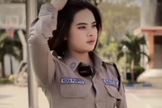 Viral security berparas cantik di Tiktok, Foto : Tangkap Layar Tiktok @imrzkxxc