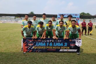 Tim sepakbola Depok Prima harus puas sebagai runer-up Liga 2 Askot Kota Depok. Foto/ipol.