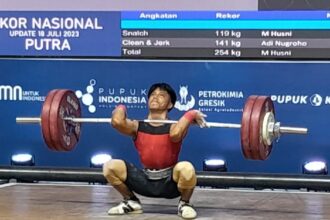 Rekornas Pecah di Hari Pertama Kejurnas Angkat Besi Senior Pupuk Indonesia 2023